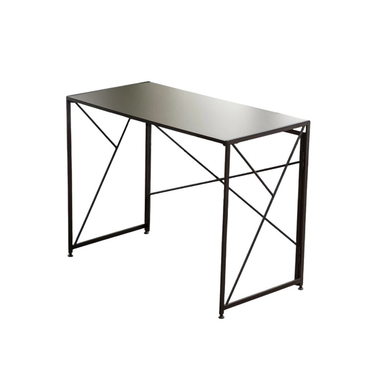 Birou, design compact, asamblare usoara, negru, 99x50x75cm
