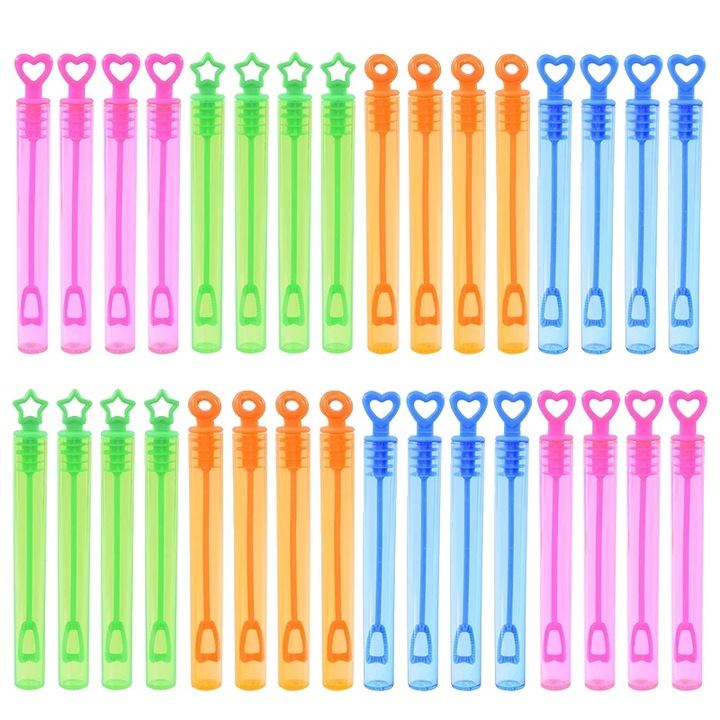 Buborékfújó készlet, színes design, 30 db