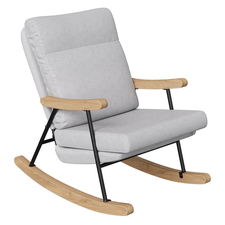 Scaun rocking, confort ergonomic, suport ajustabil pentru picioare, fara suport pentru picioare, dimensiuni standard