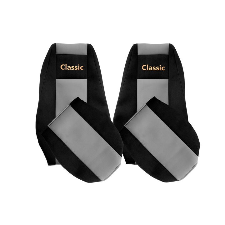 Huse scaune F-CORE set 2 piese, gri, pentru camion