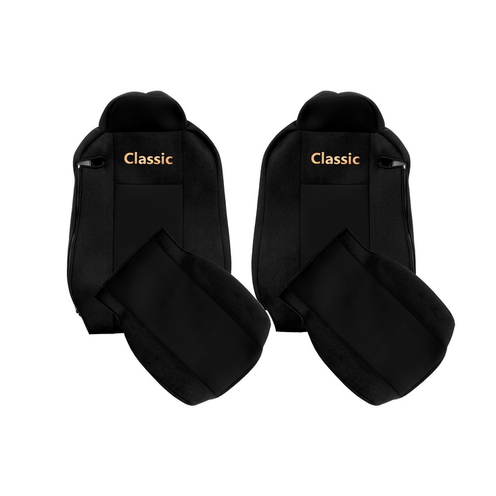 Huse scaune F-CORE, set 2 piese, negru, pentru IVECO STRALIS HI-WAY, STRALIS XP