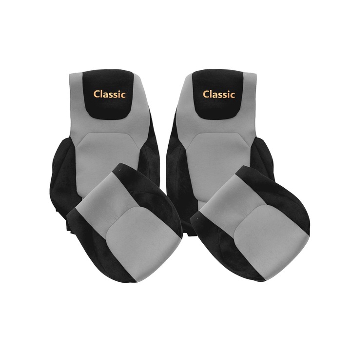 Husa scaun, F-CORE, set 2 piese, Gri, pentru DAF XG+ XG XF NG 10.21-