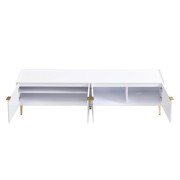 Comoda TV, design modern, constructie durabila, alb, 170x35x47.5cm