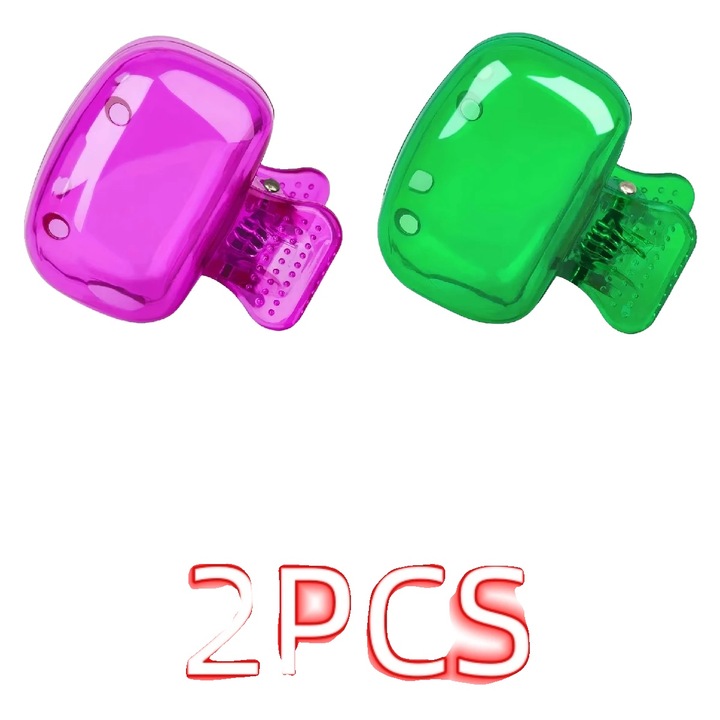 Capac pentru periuta de dinti, design snap-on, portabil, violet si verde, 4.3x2.2x4.5cm