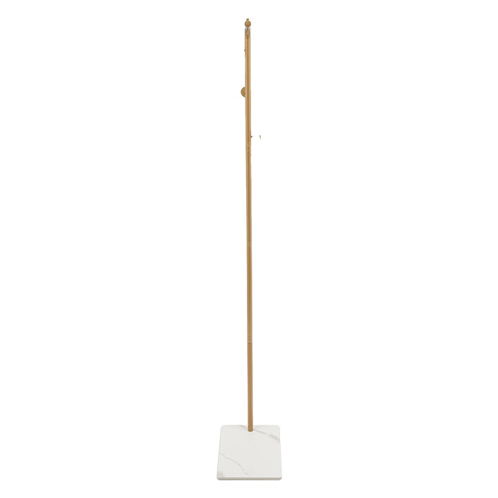 Ruhatartó, modern dizájn, szabadon álló stílus, arany színű, 170cm x 30cm x 40cm x 25cm, 3 kampó