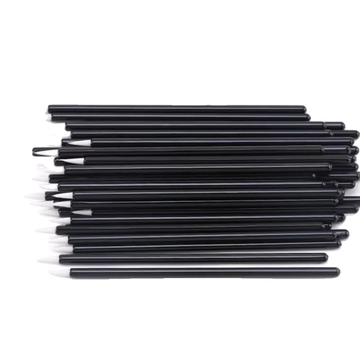 Set pensule machiaj, aplicatoare eyeliner, fire moi, alb, 50 bucati