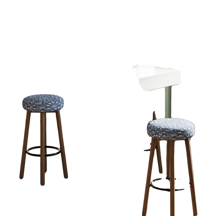 Бар маса, компактен дизайн, стабилна основа, бяла, 80x80x100см