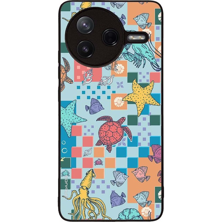 Husa telefon Sonique Ocean Series pentru Xiaomi Poco F7 Pro 5G, silicon, design oceanic, multicolor