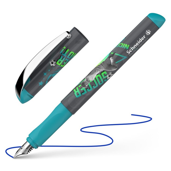 Stilou Schneider Inx Sportive, ergonomic, penita din otel inoxidabil, culoare Soccer
