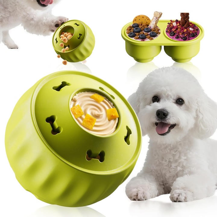 Jucarie interactiva pentru caini, din nylon dur, pentru caini mici si medii, cu recompense congelate