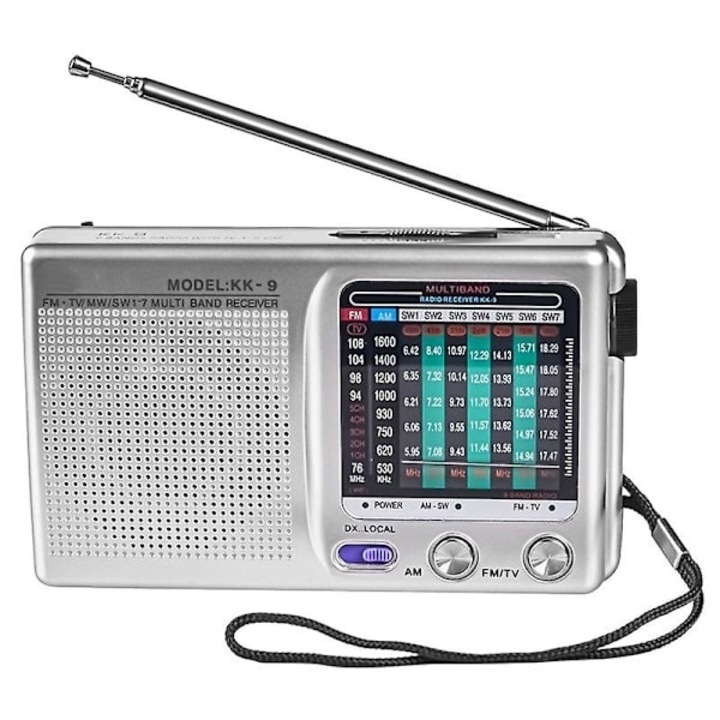 Radio portabil AM/FM/SW cu difuzoare, alimentat cu baterii, dimensiuni 130x78x29mm