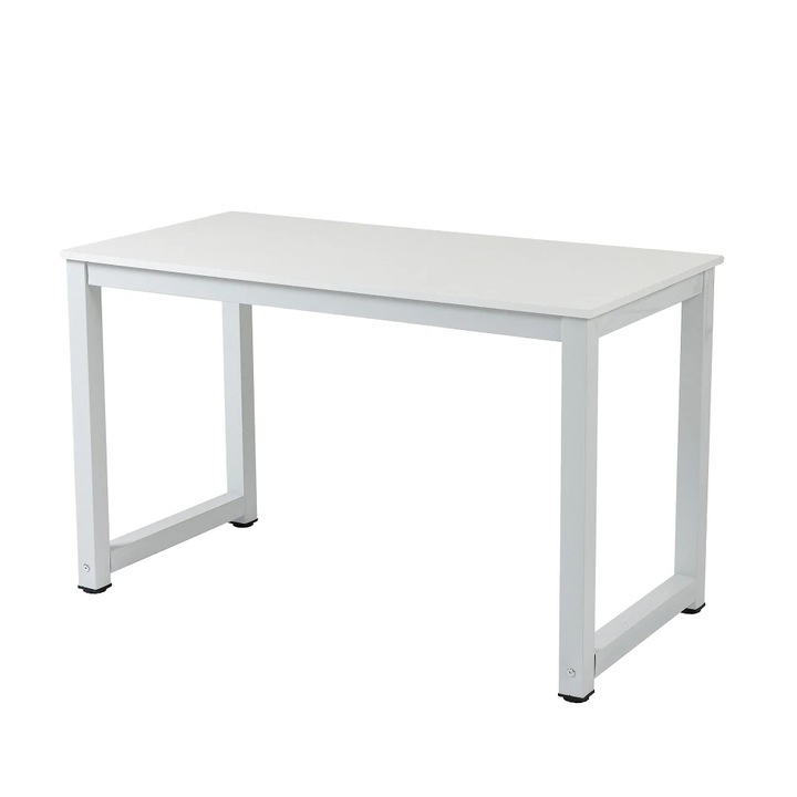 Birou compact, alb, design economisitor de spatiu, asamblare usoara