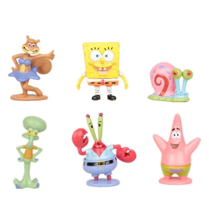 Spongebob Squarepants figura készlet, 6 darab, 3-6cm, többszínű