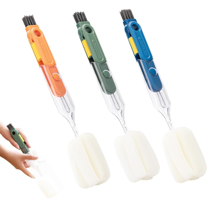 Set 3 Bureti de Curatare Multifunctionali 5 in 1, Verde, Albastru, Portocaliu