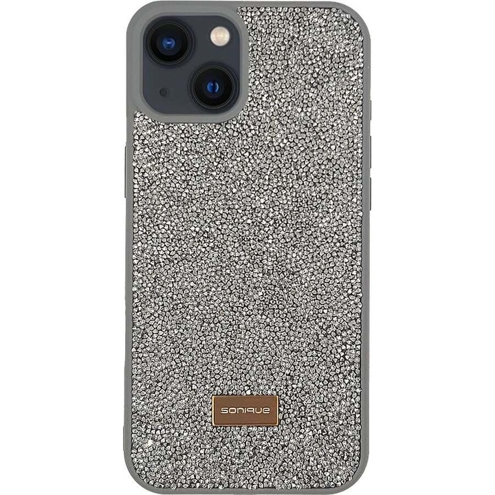 Husa telefon Sonique Lux Diamond pentru iPhone 13, TPU + PC, design cu textura de diamant, protectie impotriva caderilor, culoare transparenta