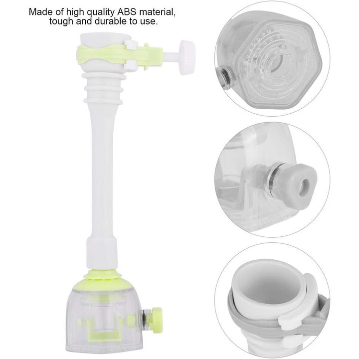 Extensie baterie bucatarie, 360° rotativa, economisire apa, 18cm, verde