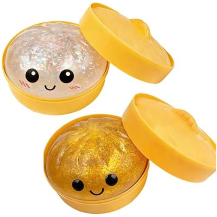 Jucarie interactiva copii, dumpling squishy, dimensiuni 10x7.5x5cm, material TPR, set 2 bucati