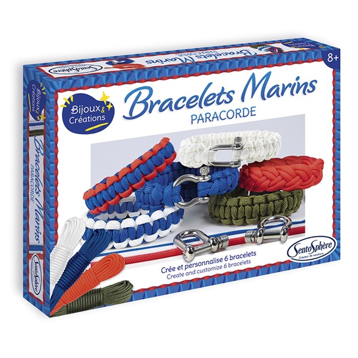 Set creativ bratari marine, Sentosphere, 4 culori, 20x15x3cm, 8 ani+