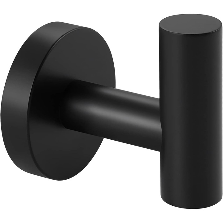 Suport pentru casti, negru, design curbat, din silicon, set de umerase pentru haine si suporturi