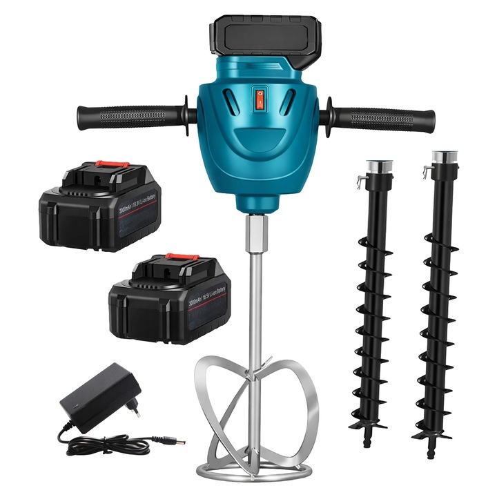 Електрическа бормашина / миксер 2 в 1, Zola, 350 W, 2 батерии, 3000 mAh, 2 свредла, миксер