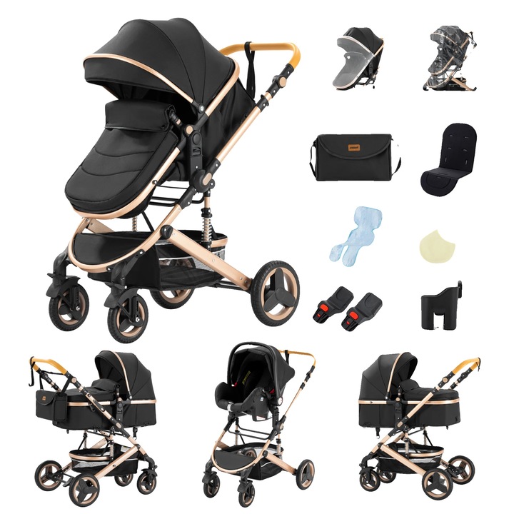 Marsupiu multifunctional, 530, negru, design usor, capacitate 20 kg