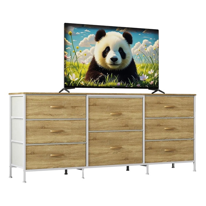 Többfunkciós tárolószekrény, 8 szövetfiók, natúr, 30 kg