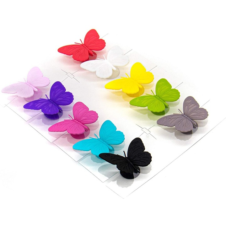 Комплект от 12 етикета за чаши, силиконови, многоцветни, за многократна употреба, за партита, сватби, барове