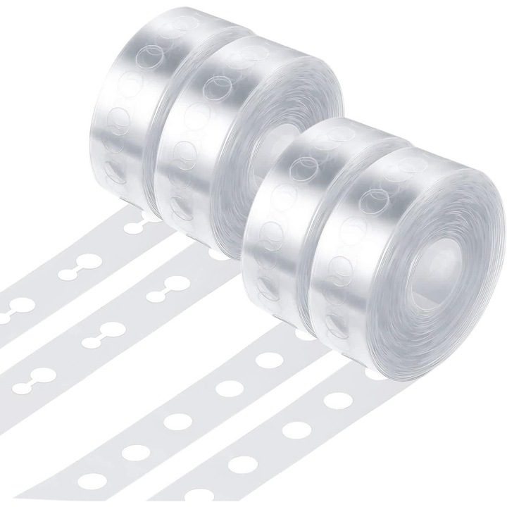Set 4 buc, panglica pentru baloane 5m, gauri simple si duble, accesorii pentru petrecere, nunta, zi de nastere
