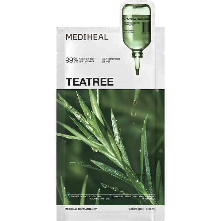 Masca de fata, MEDIHEAL, Teatree Essential Sheet Mask Calming Moisture, 24 ml