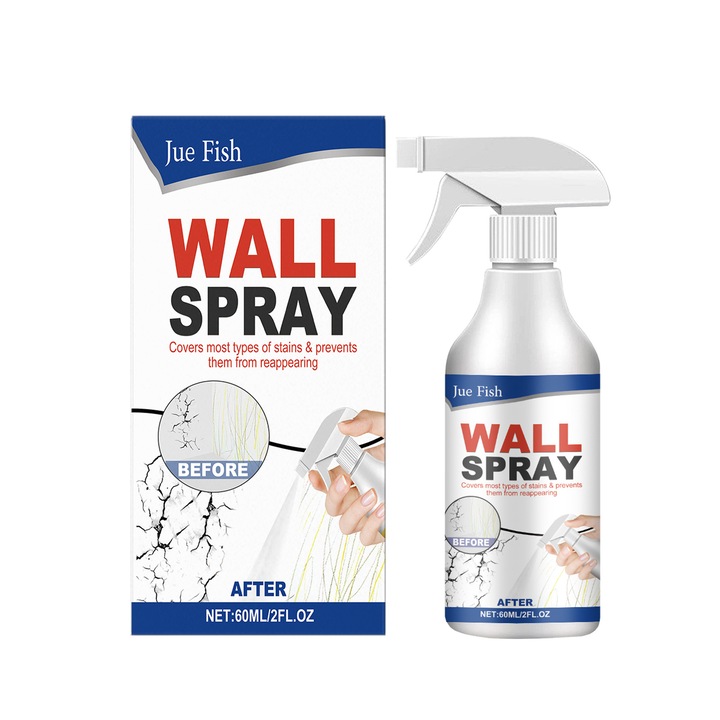 Spray pentru pereti, Jue-Fish, 60ml, indeparteaza petele, neutralizeaza mirosurile