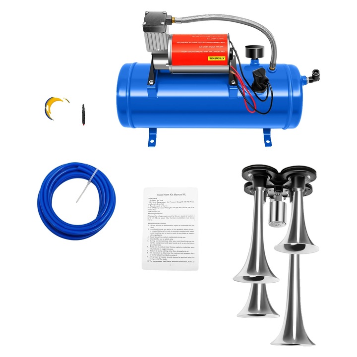 Compresor de aer, 6L, 150 PSI, albastru