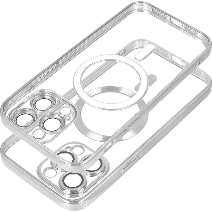 Husa telefon Electro Mag pentru iPhone 17 Pro, suport MagSafe, transparent, set de protectie completa