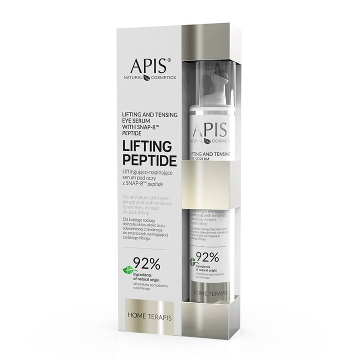 Ser liftingant Apis Lifting Peptide cu peptida SNAP-8, 10 ml, pentru zona ochilor, efect lifting, hidratare