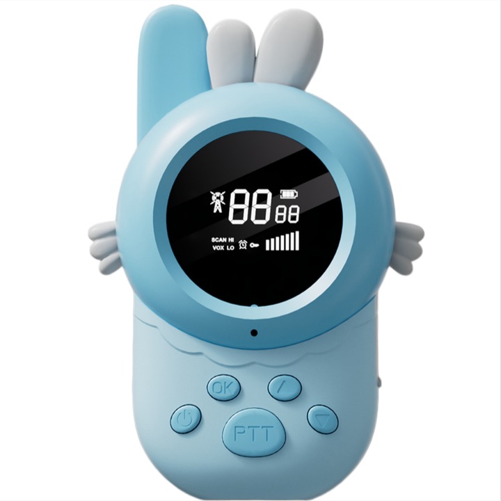 Statie radio portabila ORBER pentru copii, apel cu o singura apasare, lanterna inclusa, albastru, raza de actiune 1-3 km