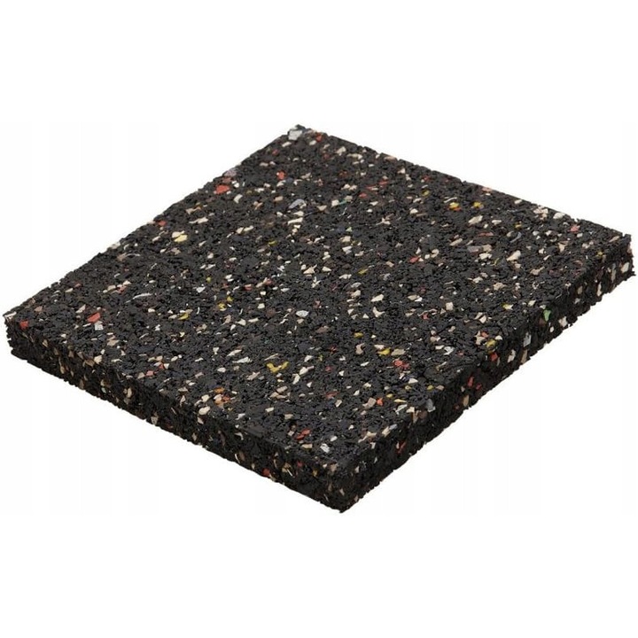 Set 20 bucati suporturi distantiere pentru terase, 90x90x10mm, rezistente la intemperii, din cauciuc reciclat, colorate in negru