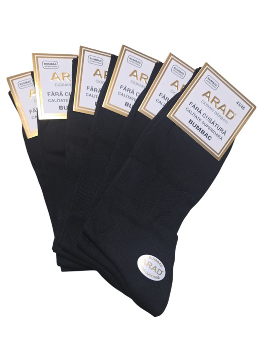 ARAD Set 6 piese sosete barbatesti ARAD din bumbac fara cusaturi bleumarin 39-42 43-46