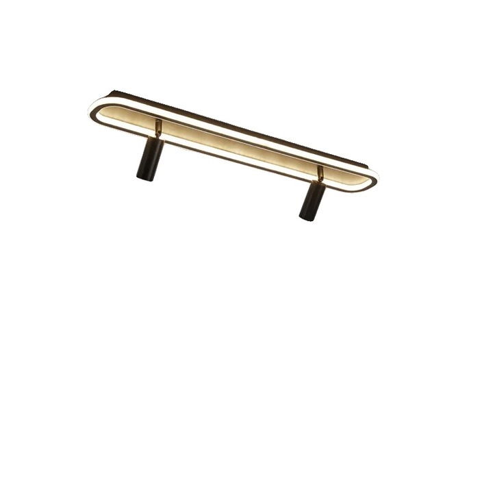 Plafoniera moderna, neagra, 80cm, dimabila cu telecomanda, set de iluminat eficient