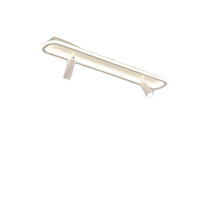 Plafoniera alba 80cm, design modern, iluminare eficienta, dimabila cu telecomanda, set