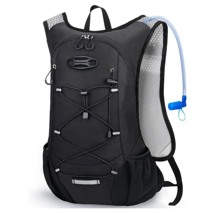 Rucsac de hidratare, N NEVO RHINO, 2 litri, ajustabil, respirabil, negru, pentru drumetii si alergare