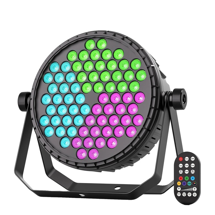 Proiector RGB, 72 LED-uri, control DMX512, 29.1x9x30.3cm, priza EU