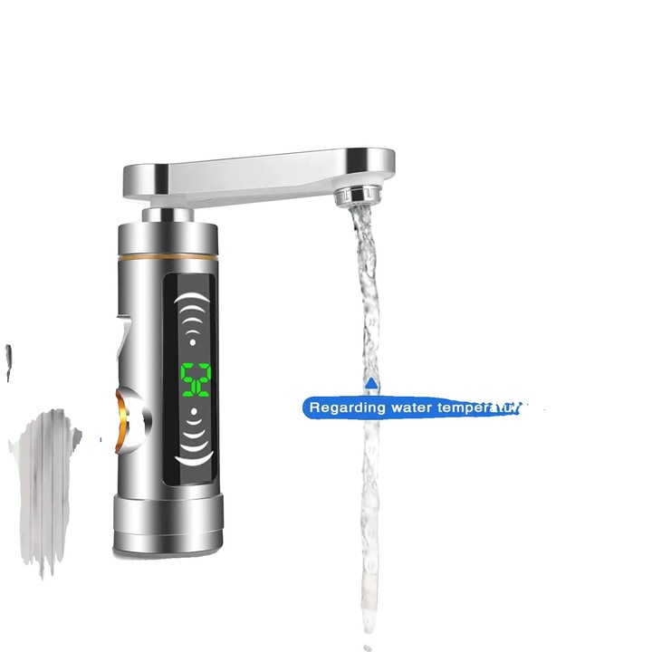 Incalzitor instant de apa, 360° rotire robinet, alb, dimensiuni compacte