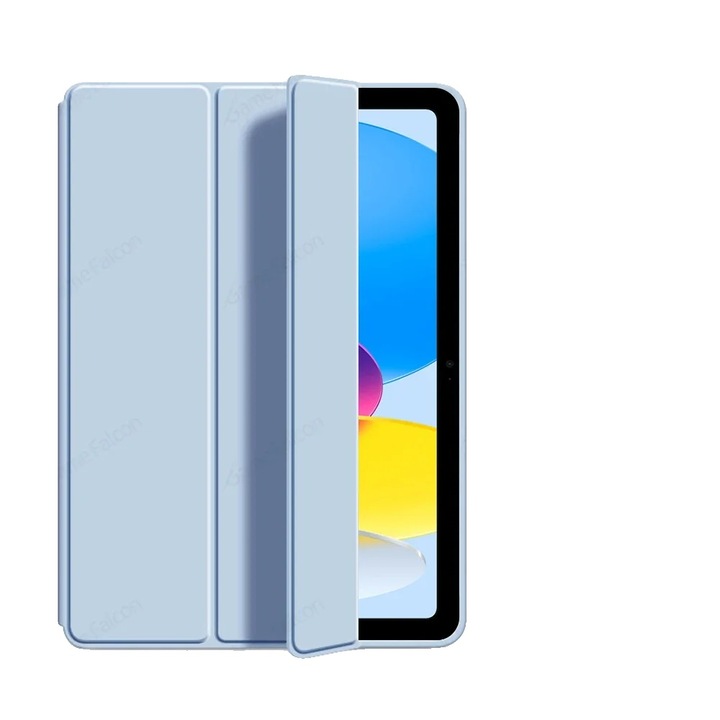 Husa tableta, 10.9 inch, protectie completa, functie inteligenta de trezire/hibernare, albastru deschis, set inclus