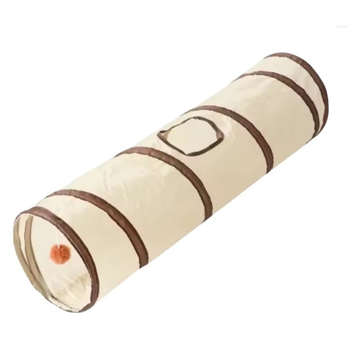 Macska játszóalagút, összecsukható kialakítás, interaktív játék, csíkos, 10 láb