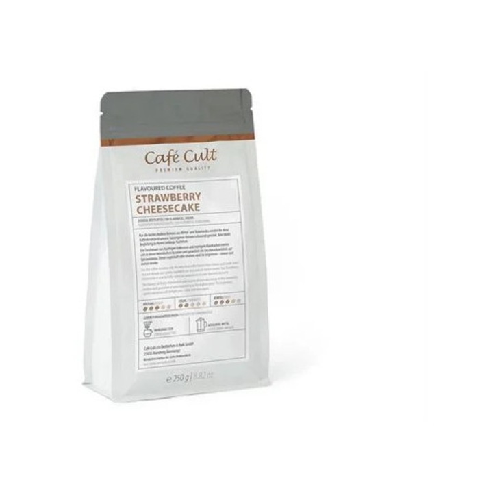 Cafea boabe aromatizata, Cafe Cult, Strawberry Cheesecake, 250g