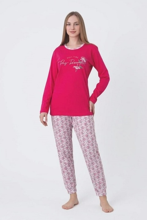 Pijamale dama, bumbac, surprise, Roz