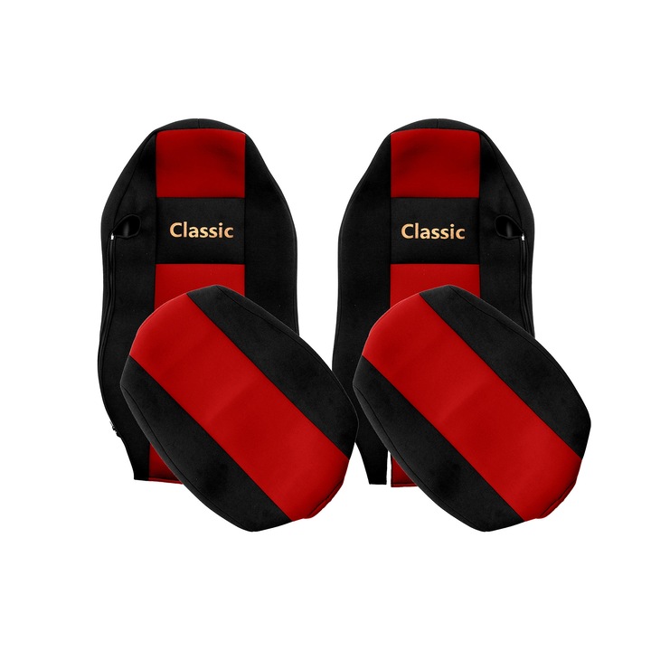 Камион Калъфи за седалки, F-CORE, за MAN TGX 01.07-03.20, Не ISRI, Червено