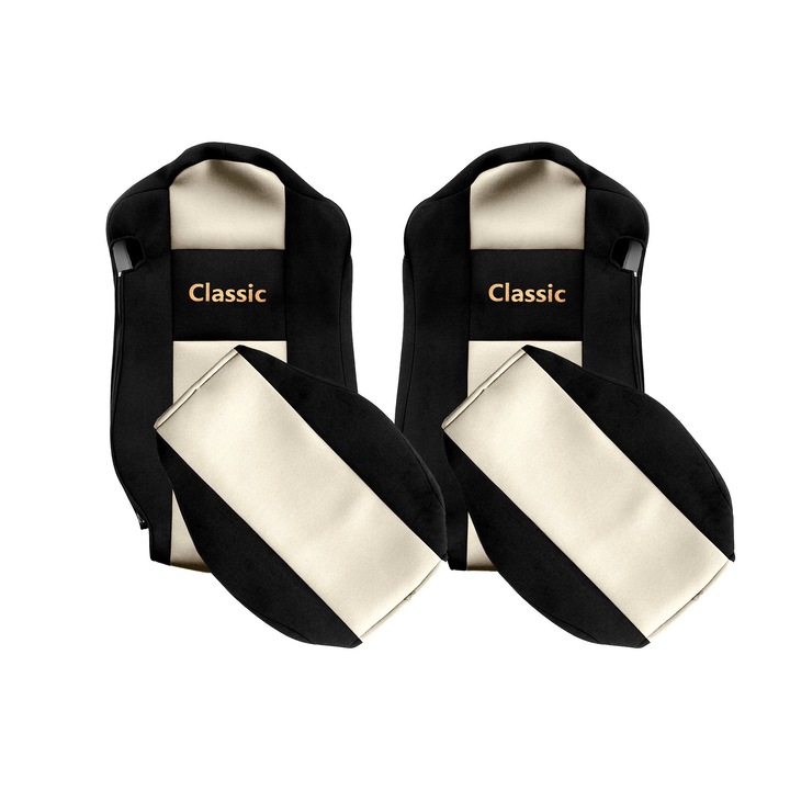 Huse scaune F-CORE, set 2 piese, sampanie, pentru camioane standard