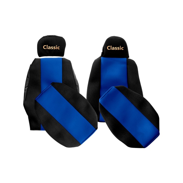 Камион Калъфи за седалки, F-CORE, за SCANIA R P G 01.13-12.16, Водач интегриран, Шофьор с микрофон, Пътник регулируем, Синьо