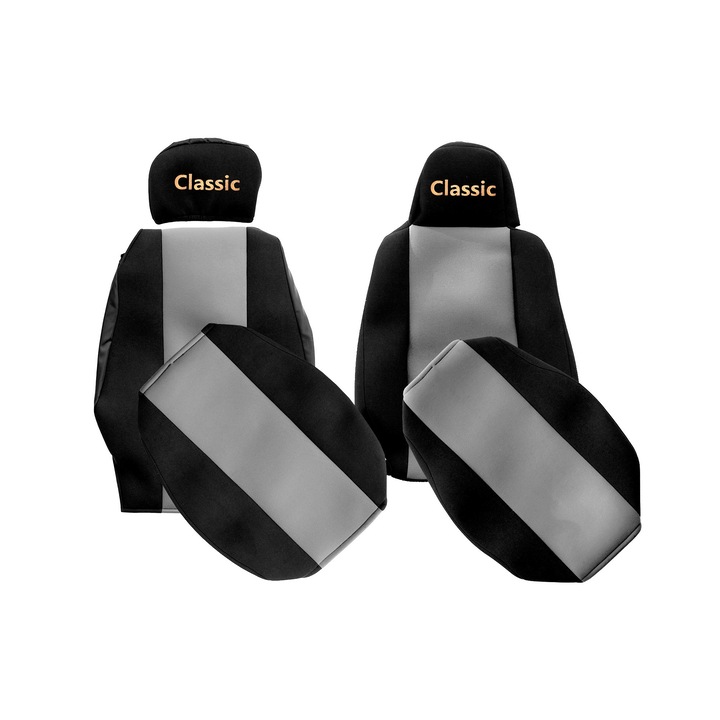 Камион Калъфи за седалки, F-CORE, за SCANIA S R P L G NEXTGEN 01.17-, Пътник сгъваем, Тясна облегалка на шофьора, Сиво