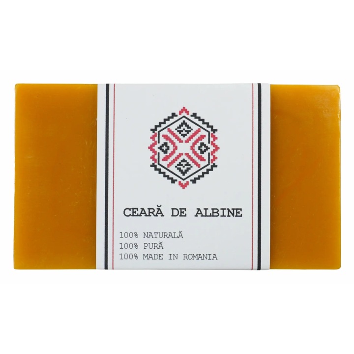 Ceară naturală de albine, 200 g, lingou, fără aditivi, galben natural